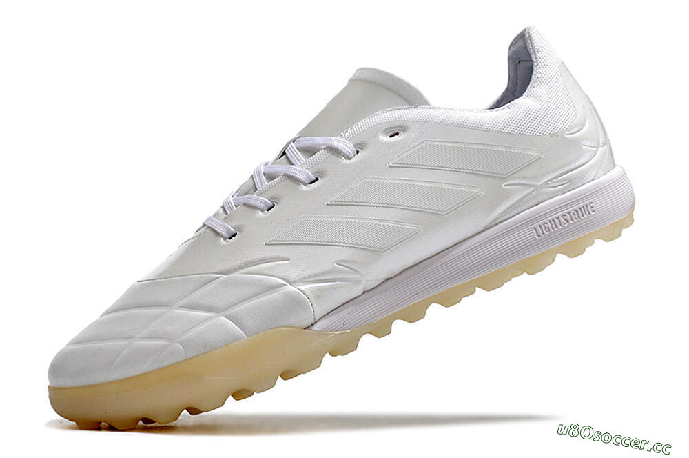 Men's Adidas Copa Pure.3 TF Artificial Turf Low-Tops Football Shoes - White/White 5