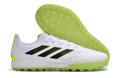Men's Adidas Copa Pure.3 TF Artificial Turf Low-Tops Football Shoes - White/Black/Green