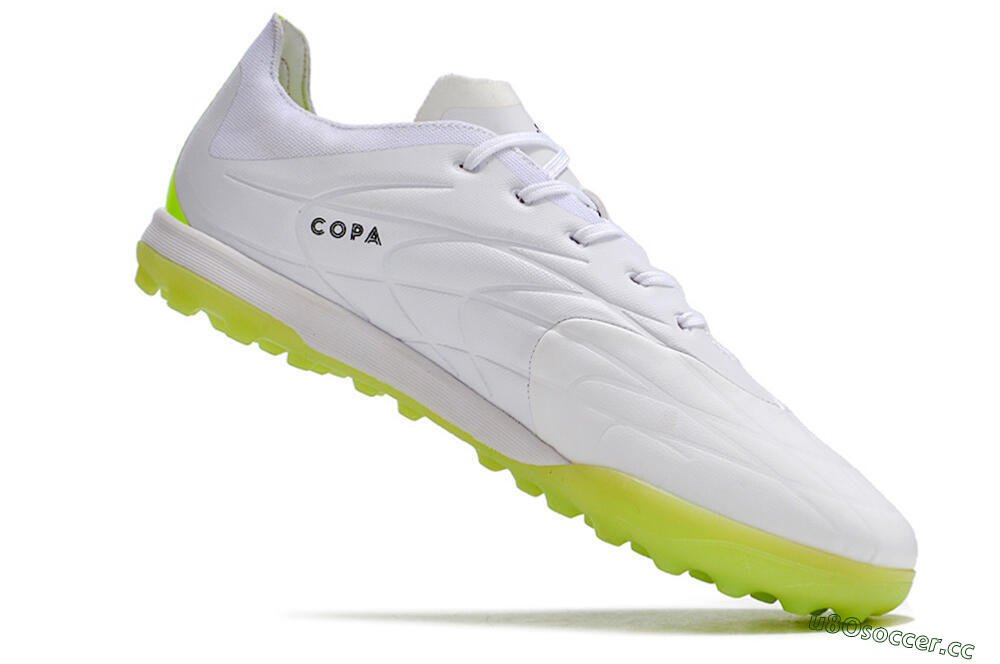 Men's Adidas Copa Pure.3 TF Artificial Turf Low-Tops Football Shoes - White/Black/Green 4