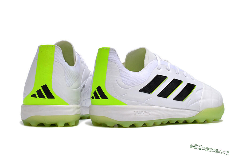 Men's Adidas Copa Pure.3 TF Artificial Turf Low-Tops Football Shoes - White/Black/Green 6