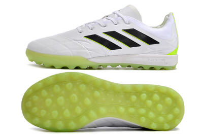 Men's Adidas Copa Pure.3 TF Artificial Turf Low-Tops Football Shoes - White/Black/Green