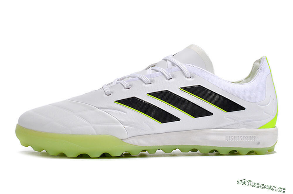 Men's Adidas Copa Pure.3 TF Artificial Turf Low-Tops Football Shoes - White/Black/Green 0