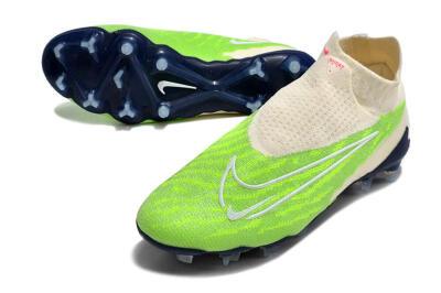 Men's Nike Phantom GX Elite DF Link FG Firm Ground High-Tops Football Boots - Green/White/Beige