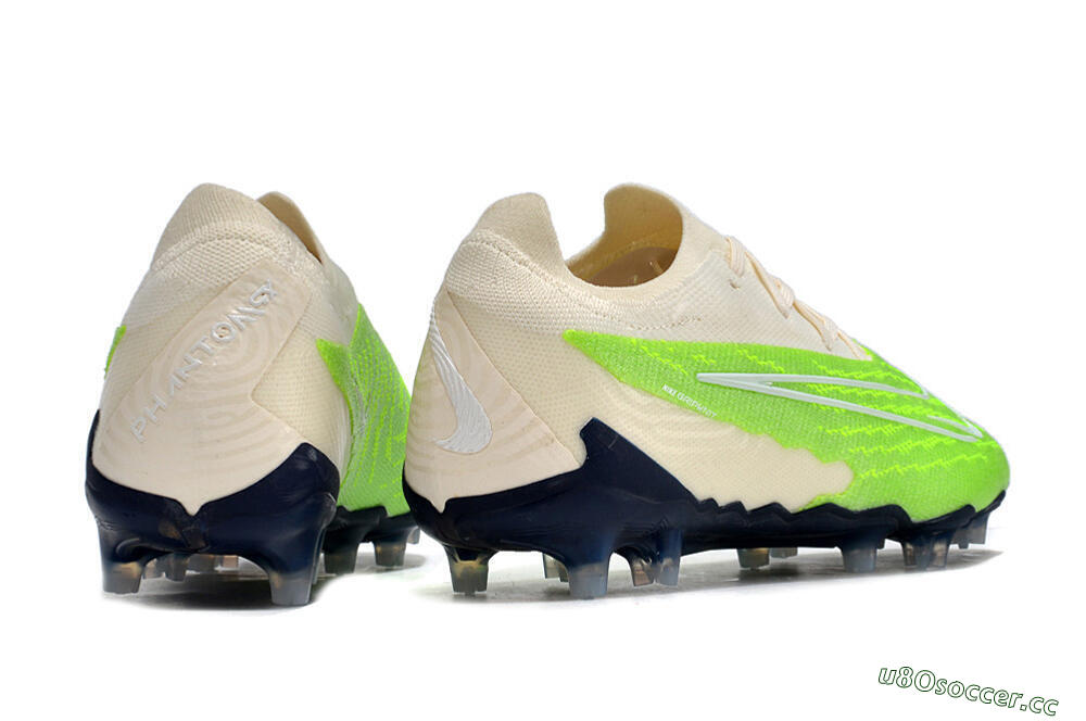 Men's Nike Phantom GX Elite FG Firm Ground Low-Tops Football Boots - Green/White/Beige 6