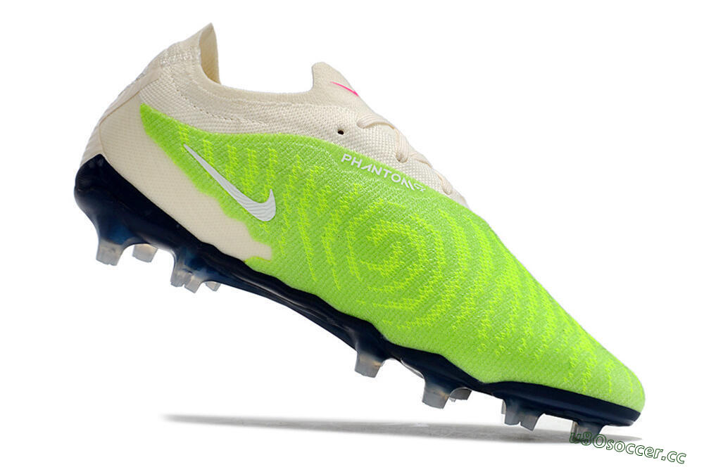 Men's Nike Phantom GX Elite FG Firm Ground Low-Tops Football Boots - Green/White/Beige 4