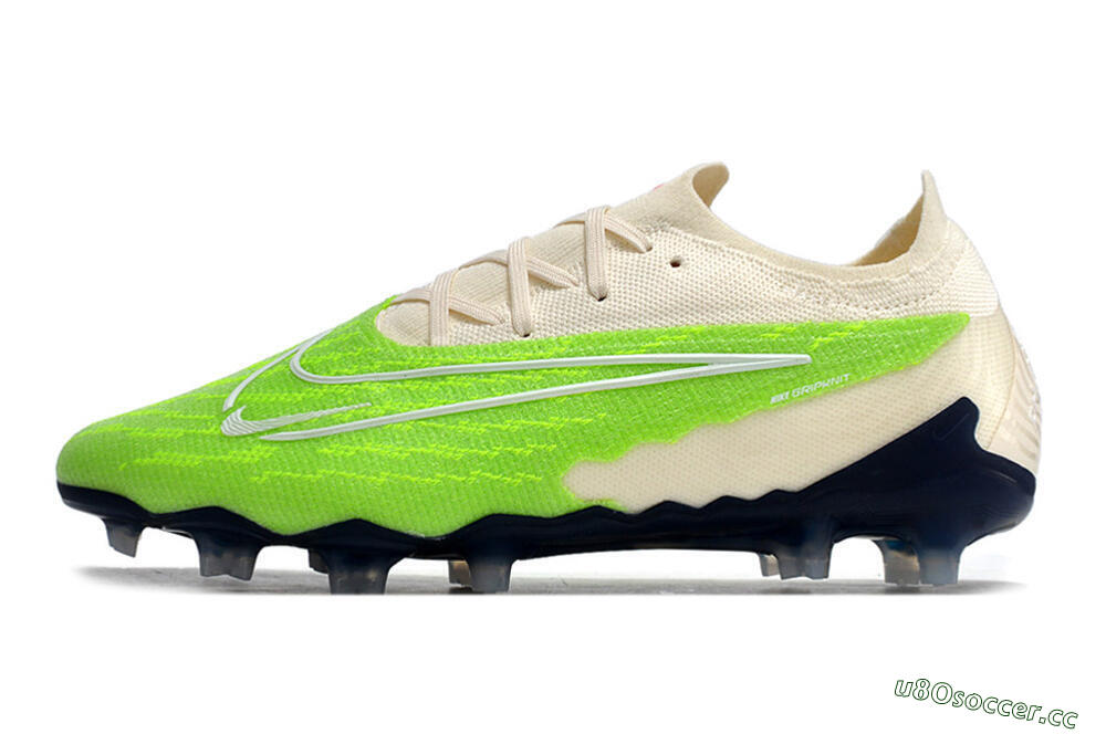 Men's Nike Phantom GX Elite FG Firm Ground Low-Tops Football Boots - Green/White/Beige 0