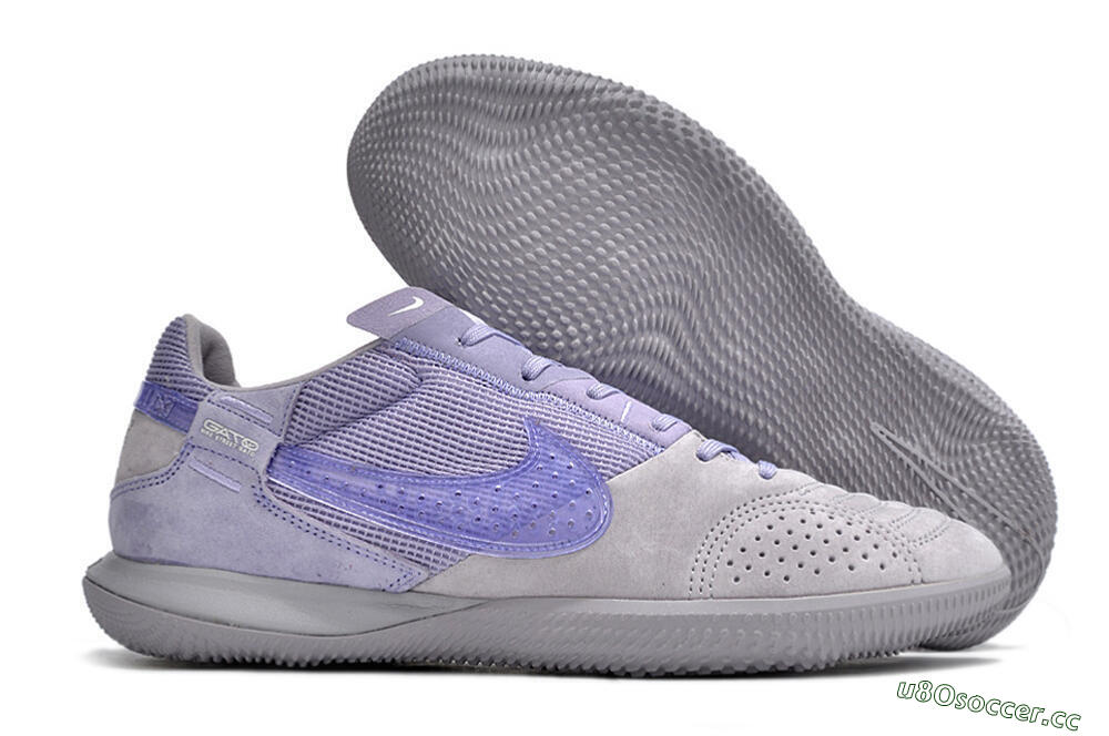 Men's Nike Street Gato IC Indoor & Futsal Low-Tops Football Shoes - Purple/Grey 2