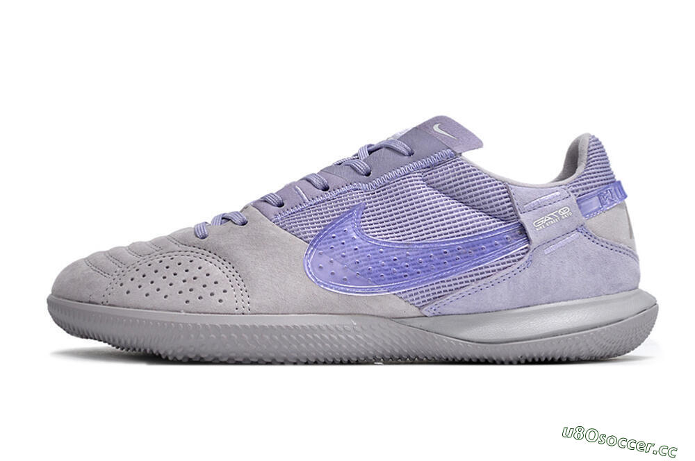 Men's Nike Street Gato IC Indoor & Futsal Low-Tops Football Shoes - Purple/Grey 0