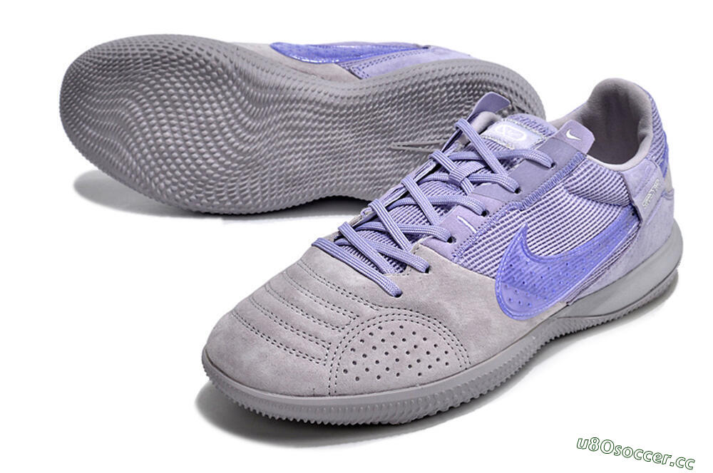 Men's Nike Street Gato IC Indoor & Futsal Low-Tops Football Shoes - Purple/Grey 3