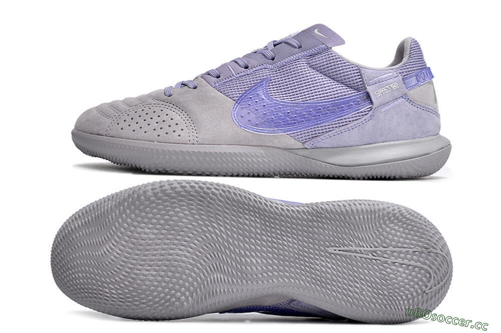 Men's Nike Street Gato IC Indoor & Futsal Low-Tops Football Shoes - Purple/Grey 1