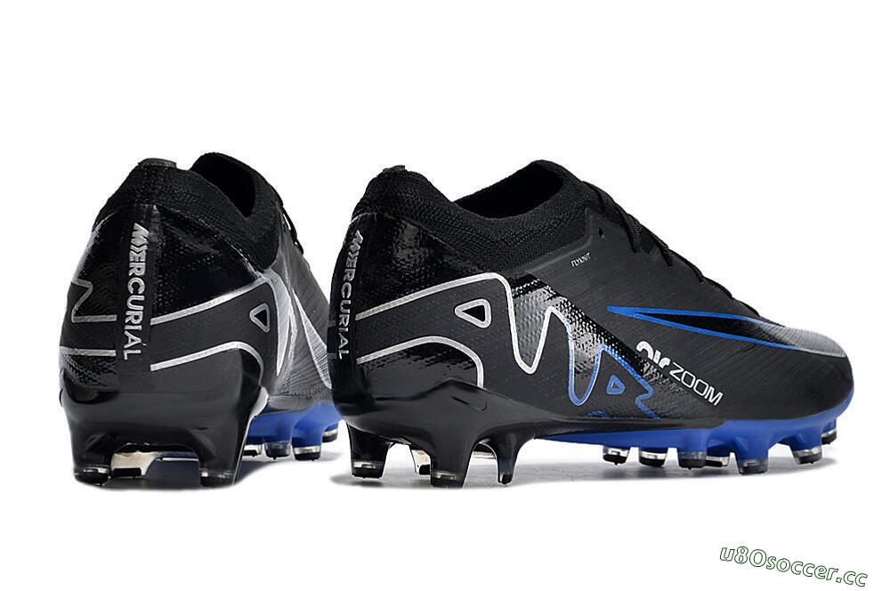Men's Nike Air Zoom Mercurial Vapor 15 Elite AG Artificial Grass Low-Tops Football Boots - Black/Blue/White 6