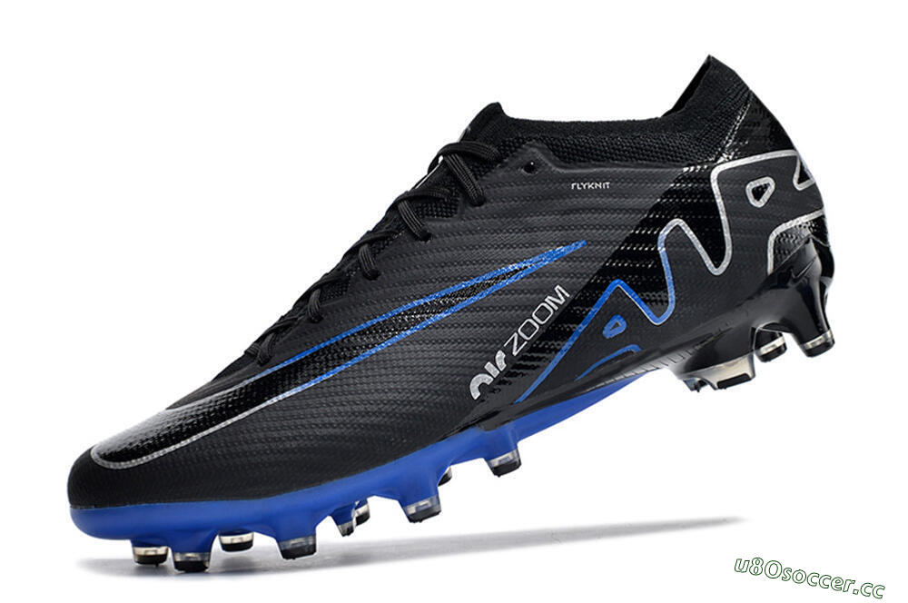 Men's Nike Air Zoom Mercurial Vapor 15 Elite AG Artificial Grass Low-Tops Football Boots - Black/Blue/White 5