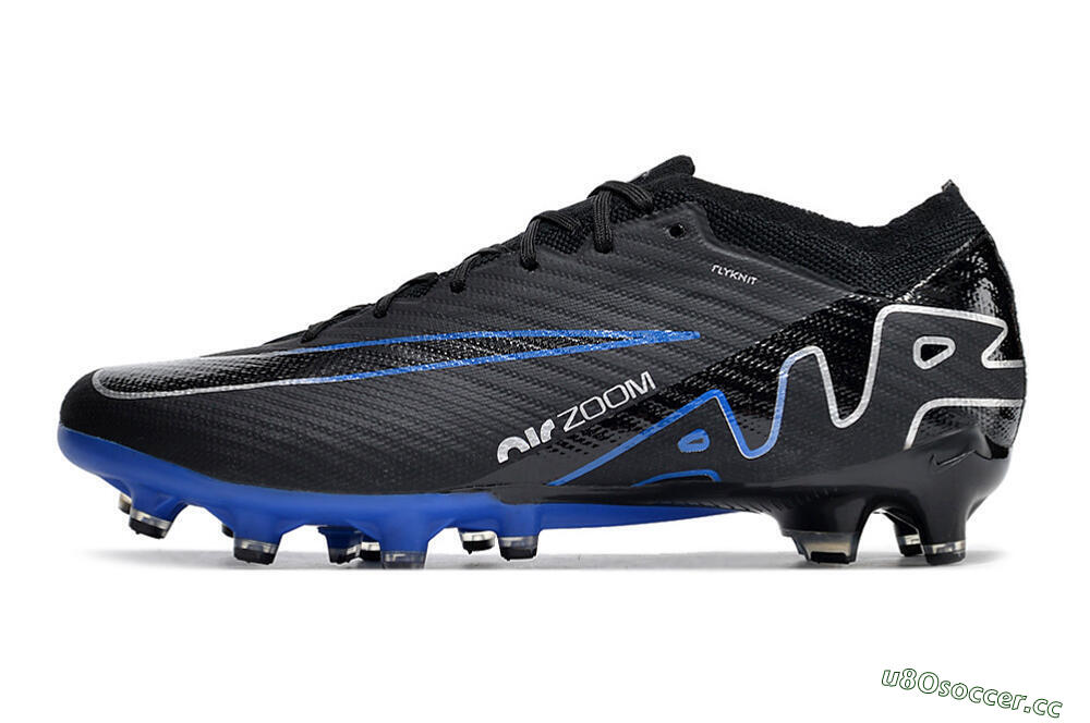 Men's Nike Air Zoom Mercurial Vapor 15 Elite AG Artificial Grass Low-Tops Football Boots - Black/Blue/White 0