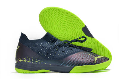 Men's Puma Future Z 1.3 Teazer IC Indoor & Futsal Low-Tops Football Shoes - Blue/Green