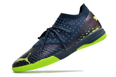 Men's Puma Future Z 1.3 Teazer IC Indoor & Futsal Low-Tops Football Shoes - Blue/Green