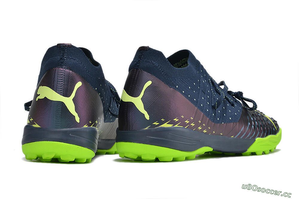 Men's Puma Future Z 1.3 Teazer TF Artificial Turf Low-Tops Football Shoes - Blue/Green 6