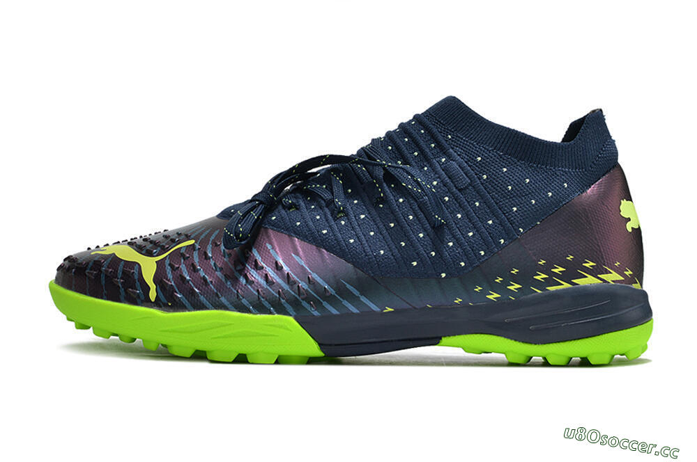 Men's Puma Future Z 1.3 Teazer TF Artificial Turf Low-Tops Football Shoes - Blue/Green 0