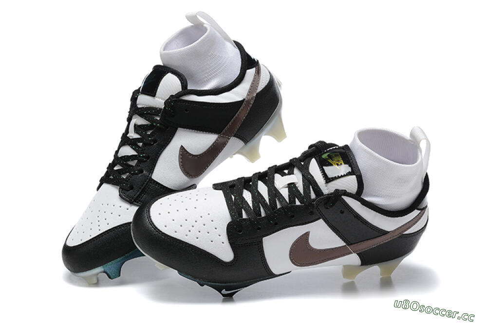Men's Nike Mercurial Vapor Ede Dunk Panda FG Firm Ground High-Tops Football Boots - White/Black/Brown 5