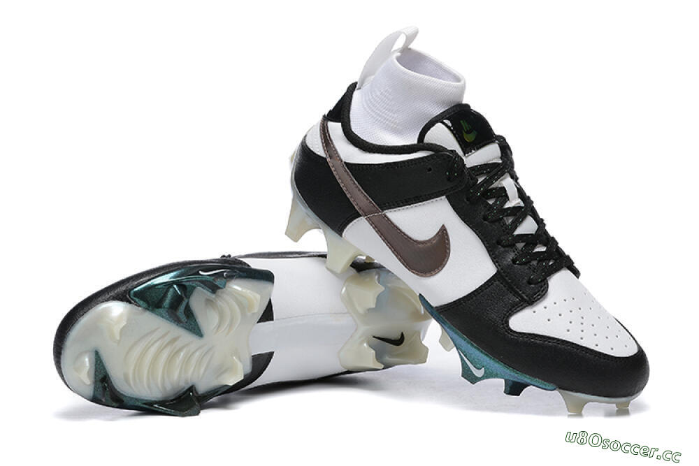 Men's Nike Mercurial Vapor Ede Dunk Panda FG Firm Ground High-Tops Football Boots - White/Black/Brown 4