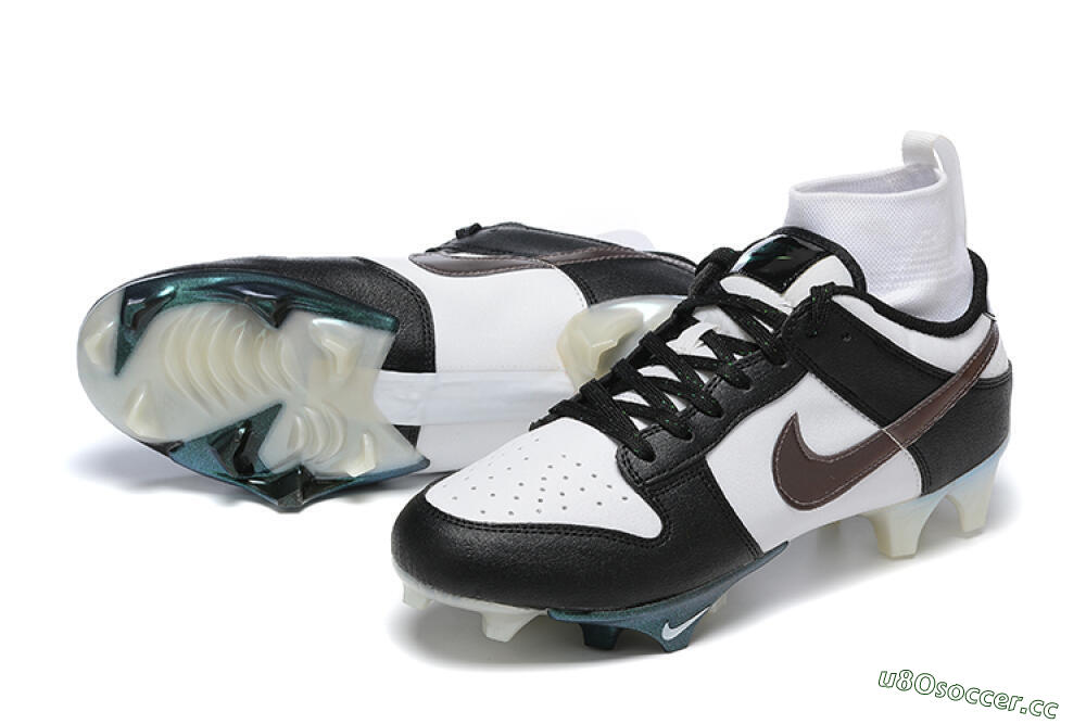 Men's Nike Mercurial Vapor Ede Dunk Panda FG Firm Ground High-Tops Football Boots - White/Black/Brown 3