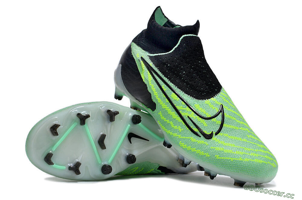 Unisex Nike Phantom GX Elite DF FG Firm Ground High-Tops Football Boots - Green/Black/White 3