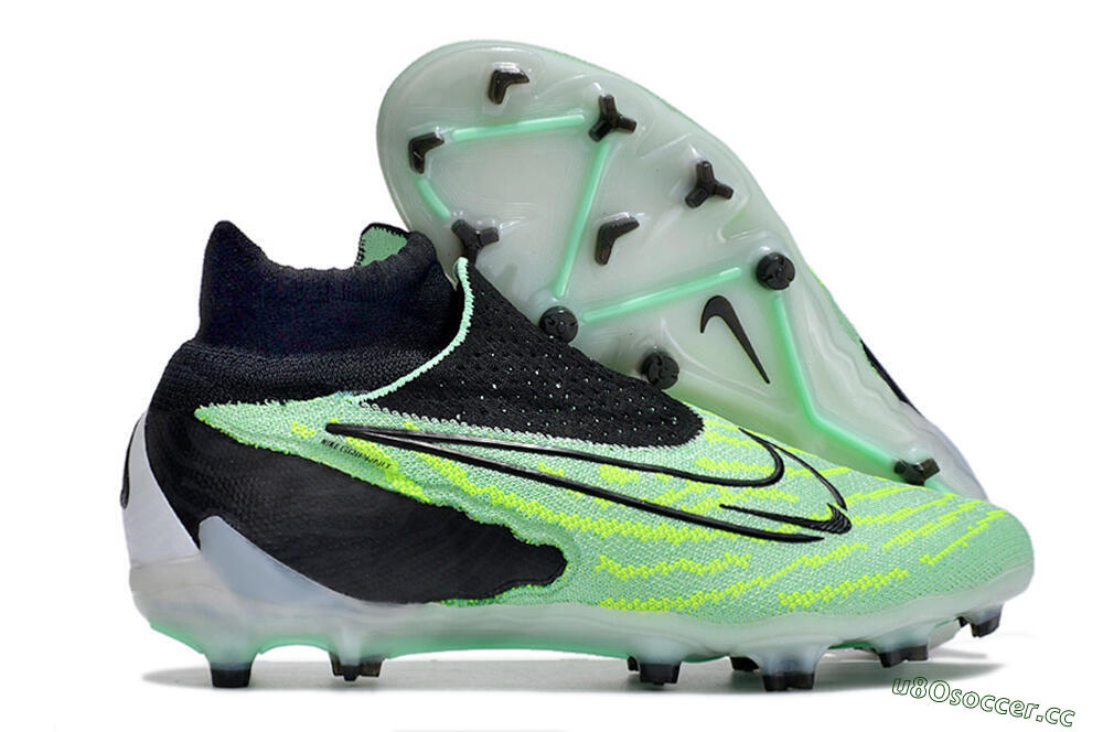 Unisex Nike Phantom GX Elite DF FG Firm Ground High-Tops Football Boots - Green/Black/White 2