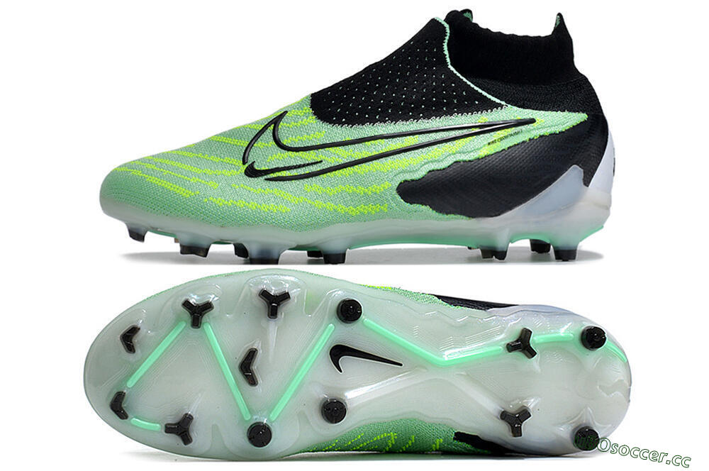 Unisex Nike Phantom GX Elite DF FG Firm Ground High-Tops Football Boots - Green/Black/White 1