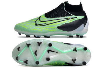 Unisex Nike Phantom GX Elite DF FG Firm Ground High-Tops Football Boots - Green/Black/White