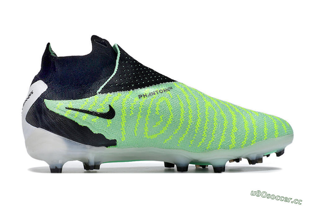 Unisex Nike Phantom GX Elite DF FG Firm Ground High-Tops Football Boots - Green/Black/White 7