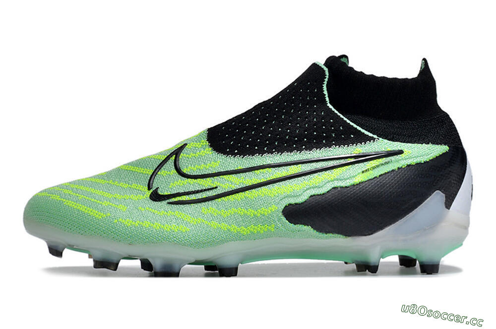 Unisex Nike Phantom GX Elite DF FG Firm Ground High-Tops Football Boots - Green/Black/White 0