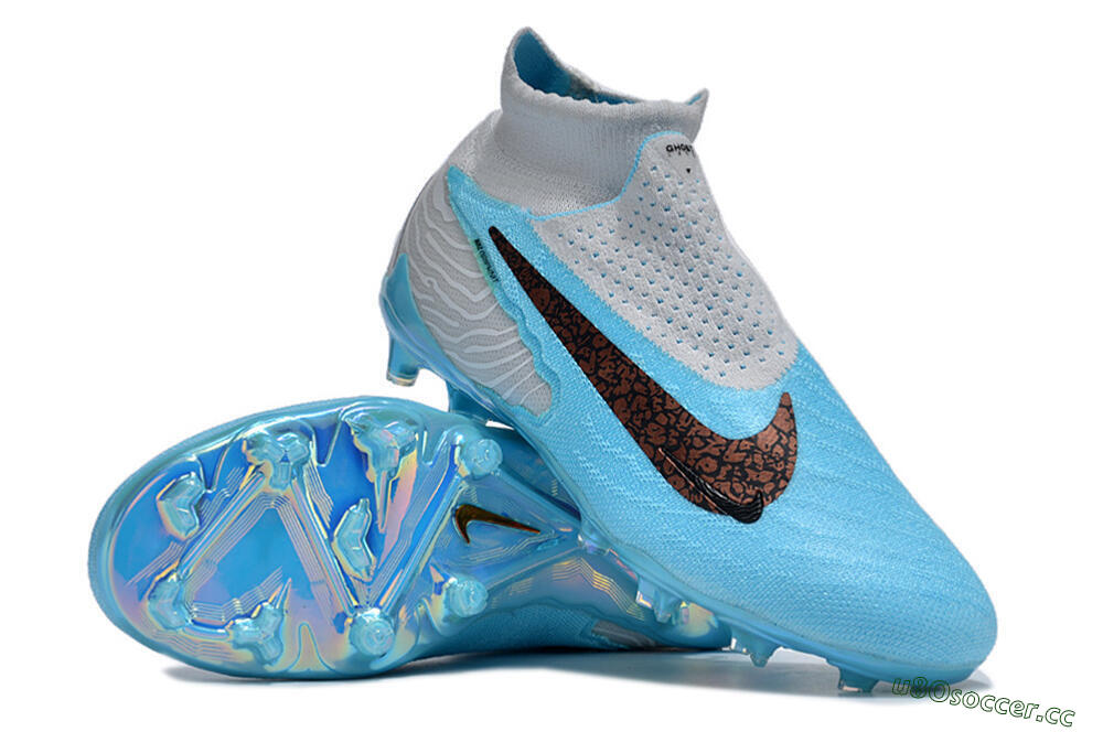 Unisex Nike Phantom GX Elite DF FG Firm Ground High-Tops Football Boots - Blue/White/Black 3