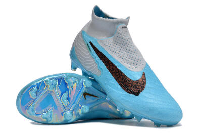 Unisex Nike Phantom GX Elite DF FG Firm Ground High-Tops Football Boots - Blue/White/Black