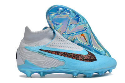 Unisex Nike Phantom GX Elite DF FG Firm Ground High-Tops Football Boots - Blue/White/Black