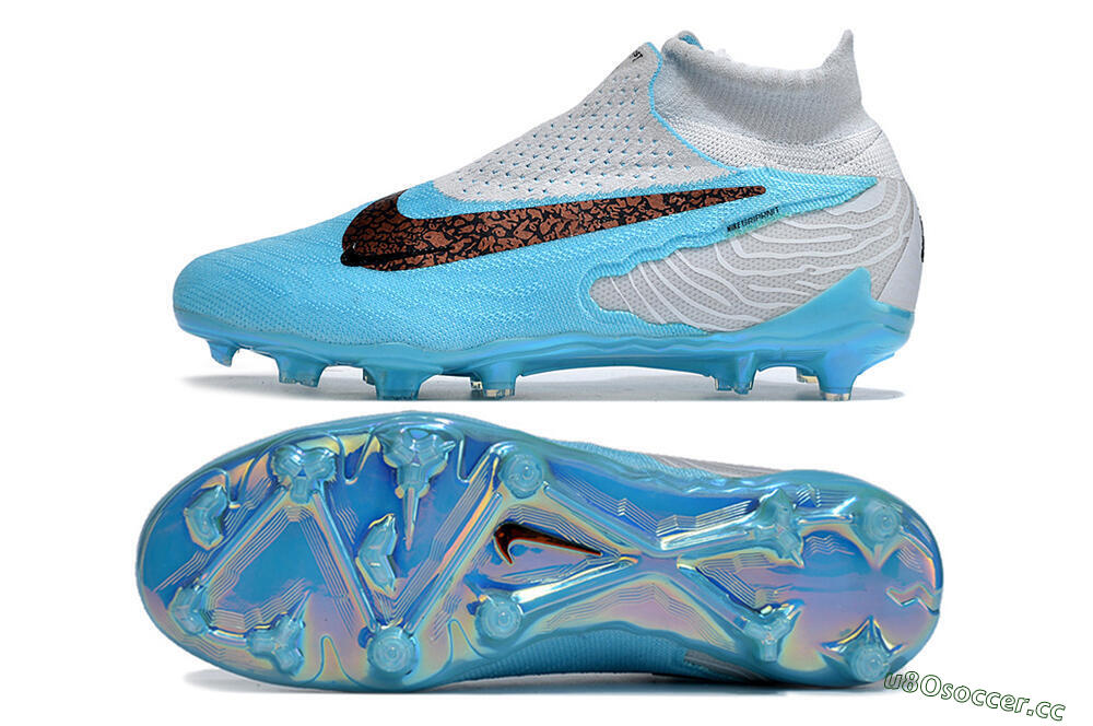 Unisex Nike Phantom GX Elite DF FG Firm Ground High-Tops Football Boots - Blue/White/Black 1