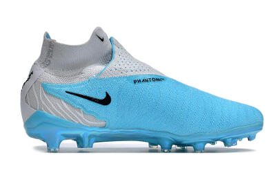 Unisex Nike Phantom GX Elite DF FG Firm Ground High-Tops Football Boots - Blue/White/Black