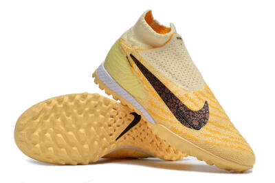 Unisex Nike Phantom GX Elite DF Link TF Artificial Turf High-Tops Football Shoes - Yellow/Black/Brown