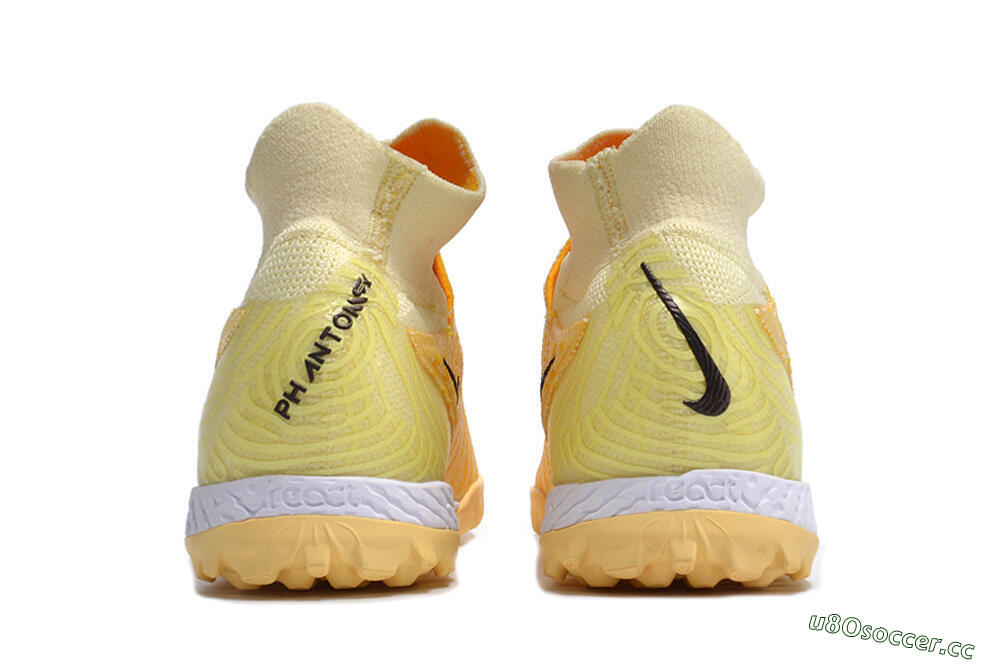 Unisex Nike Phantom GX Elite DF Link TF Artificial Turf High-Tops Football Shoes - Yellow/Black/Brown 5