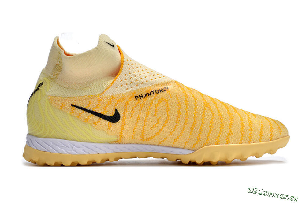 Unisex Nike Phantom GX Elite DF Link TF Artificial Turf High-Tops Football Shoes - Yellow/Black/Brown 6