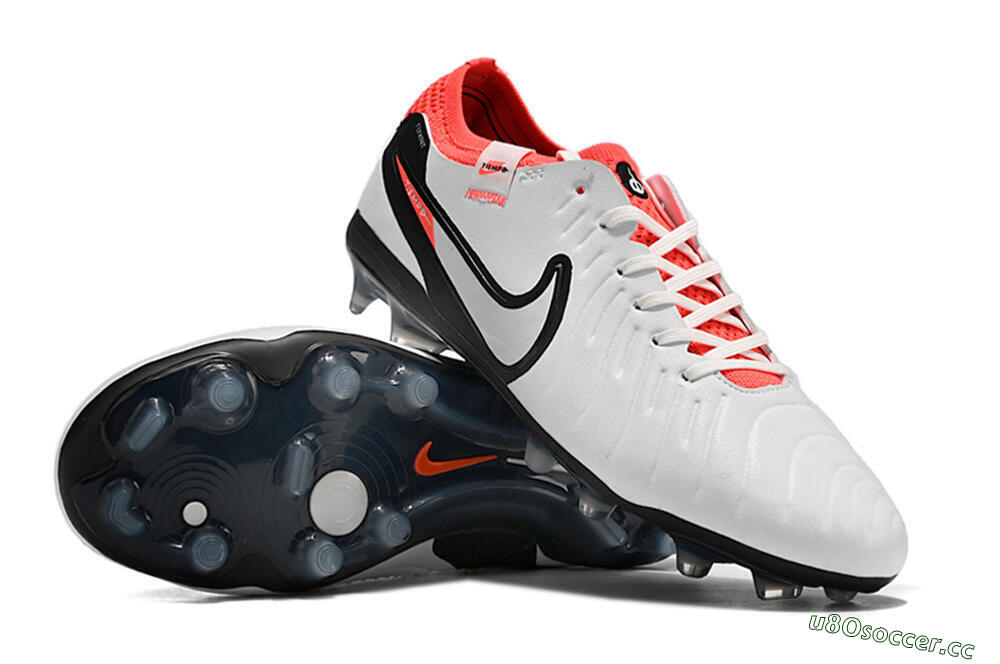Unisex Nike Tiempo Legend 10 Elite FG Firm Ground Low-Tops Football Boots - White/Black/Red 4