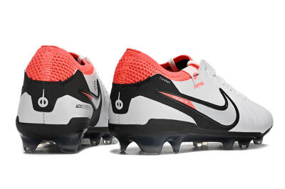 Unisex Nike Tiempo Legend 10 Elite FG Firm Ground Low-Tops Football Boots - White/Black/Red