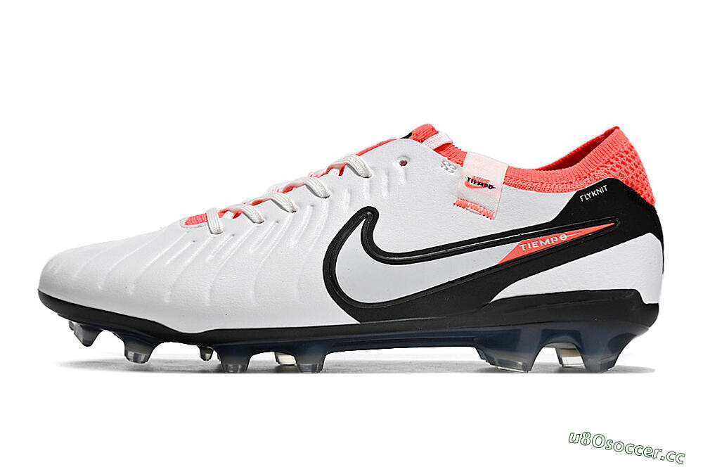 Unisex Nike Tiempo Legend 10 Elite FG Firm Ground Low-Tops Football Boots - White/Black/Red 0