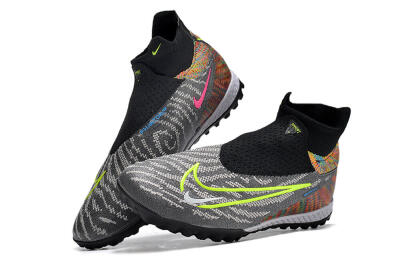 Unisex Nike Phantom GX Elite TF Artificial Turf High-Tops Football Shoes - Grey/Green/Black/Rainbow
