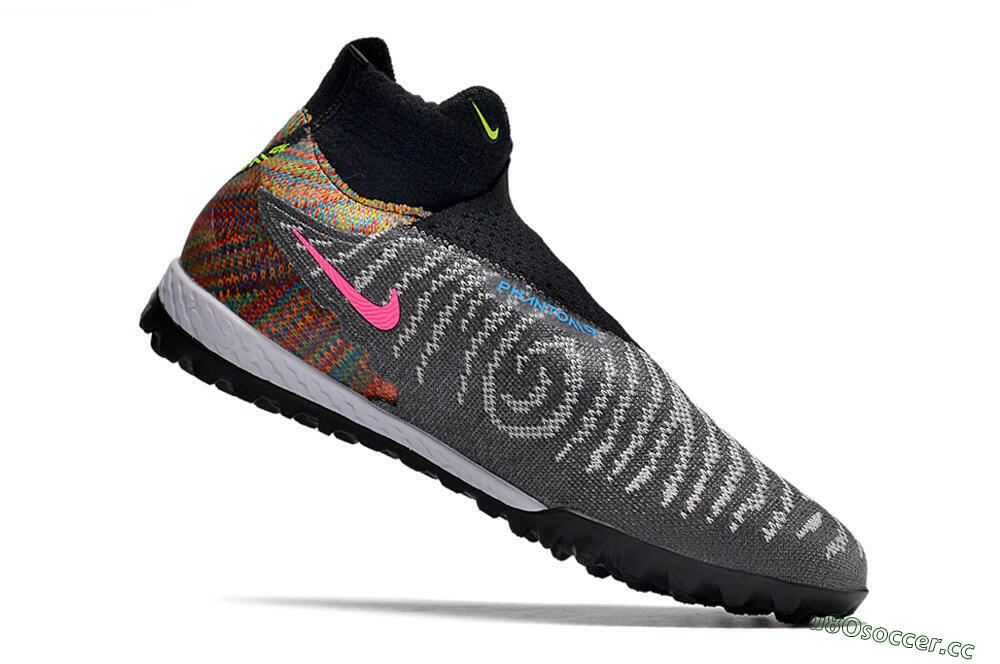 Unisex Nike Phantom GX Elite TF Artificial Turf High-Tops Football Shoes - Grey/Green/Black/Rainbow 6