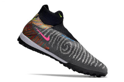 Unisex Nike Phantom GX Elite TF Artificial Turf High-Tops Football Shoes - Grey/Green/Black/Rainbow