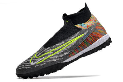 Unisex Nike Phantom GX Elite TF Artificial Turf High-Tops Football Shoes - Grey/Green/Black/Rainbow