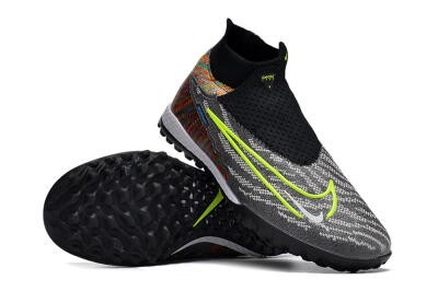 Unisex Nike Phantom GX Elite TF Artificial Turf High-Tops Football Shoes - Grey/Green/Black/Rainbow