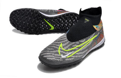 Unisex Nike Phantom GX Elite TF Artificial Turf High-Tops Football Shoes - Grey/Green/Black/Rainbow