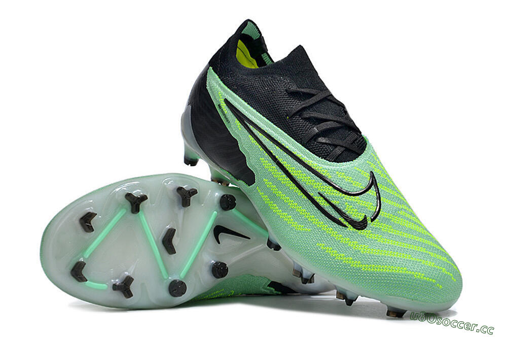 Unisex Nike Phantom GX Elite FG Firm Ground Low-Tops Football Boots - Green/Black 3