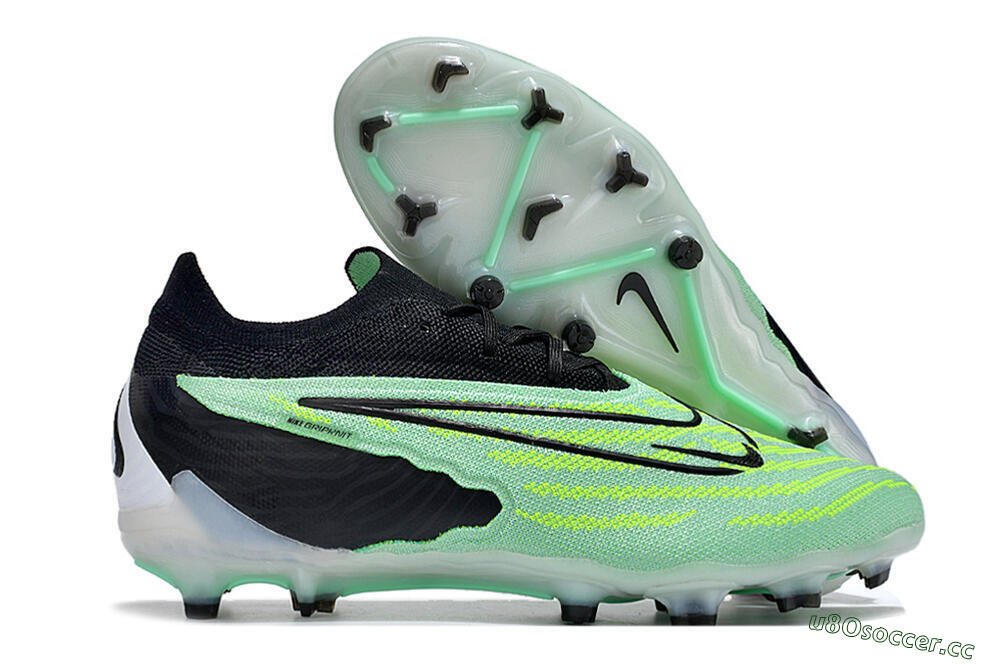 Unisex Nike Phantom GX Elite FG Firm Ground Low-Tops Football Boots - Green/Black 2
