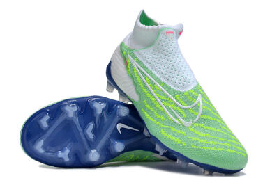 Unisex Nike Phantom GX DF Elite FG Firm Ground High-Tops Football Boots - Green/White/Blue